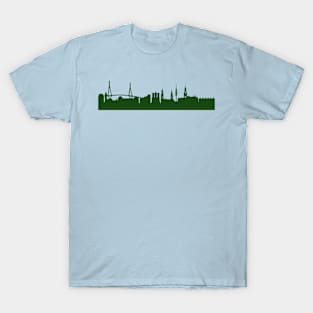 HAMBURG skyline in forest green T-Shirt